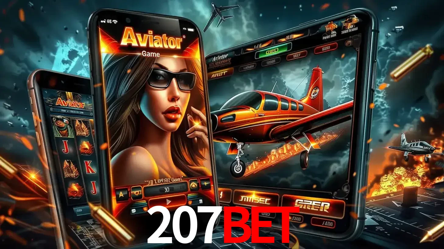 O popular jogo de apostas Aviator exibido em vários celulares e tablets, mostrando a interface emocionante e a ação de voo disponíveis para jogar agora no 207bet.
